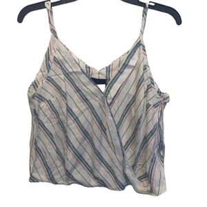 Lumiere Urban Outfitters Cropped Tank Top White Green Pink